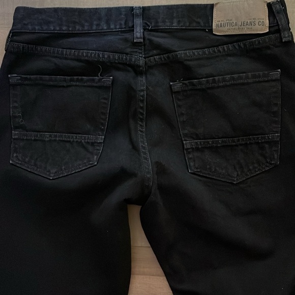 Nautica 34/30 black relaxed fit jeans with zip and button close - Picture 4 of 11